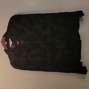 Brand new Express black transparent with velvet designs blouse size M